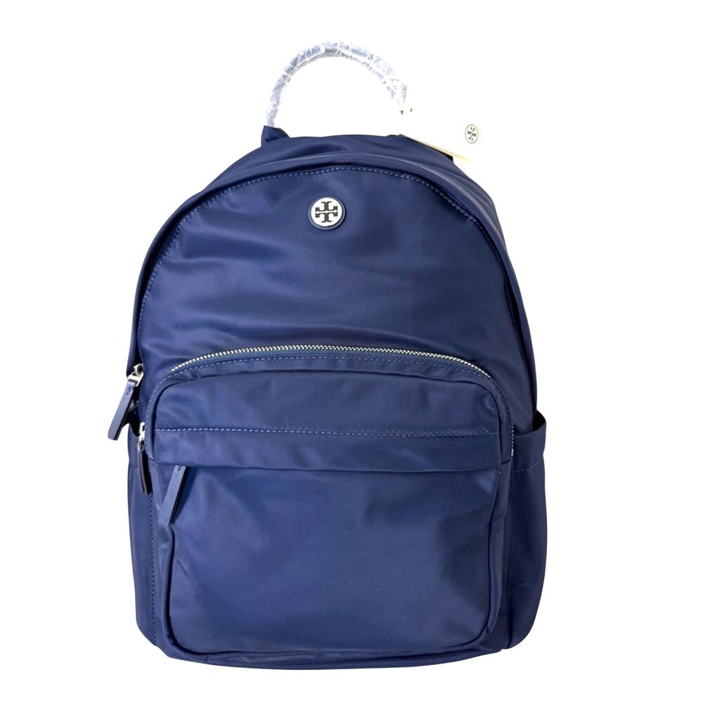 Tory Burch Navy Nylon Zip-Front Backpack new - Picture 3 of 8